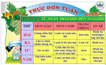 THỰC ĐƠN TUẦN 17