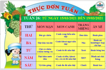 Thực đơn tuần 33