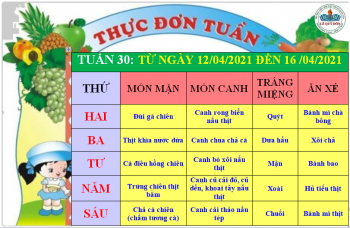 Thực đơn tuần 33