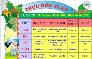 Thực đơn tuần 33